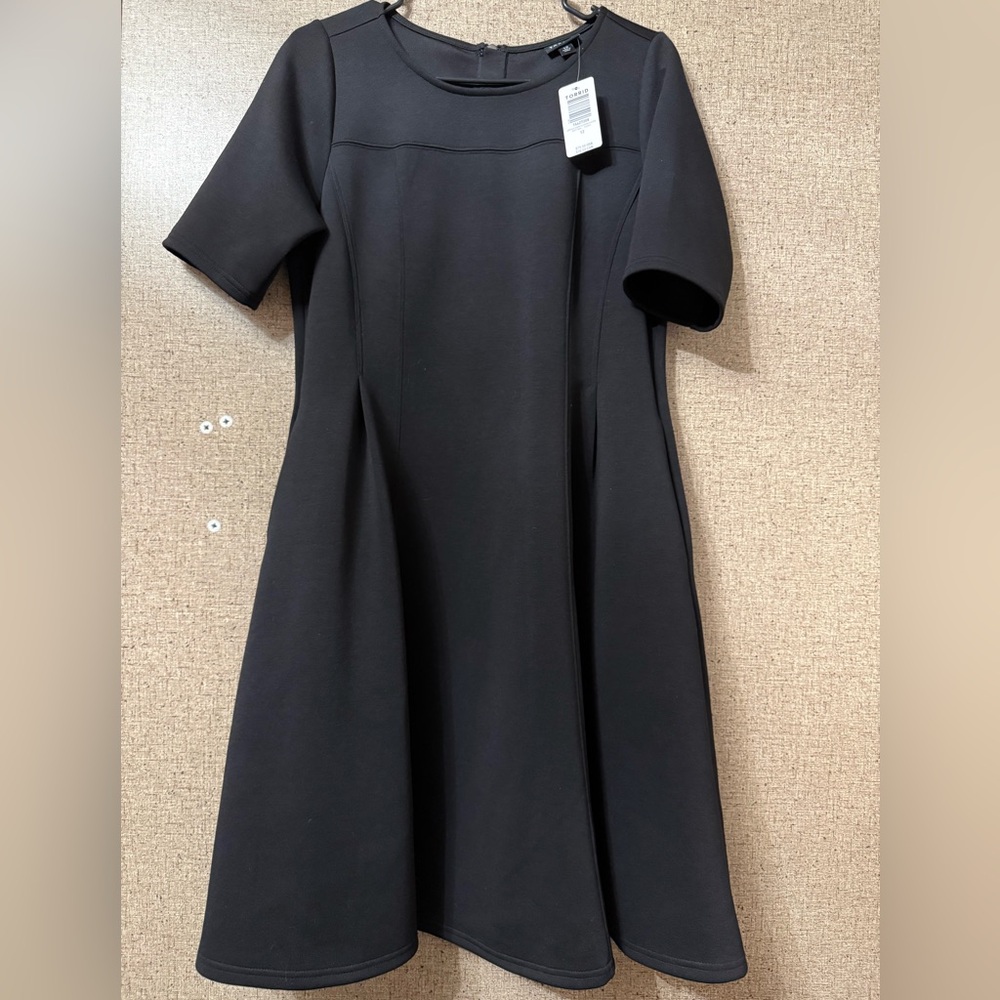 Torrid Gray A-Line Midi Dress Short Sleeve Crew Neck